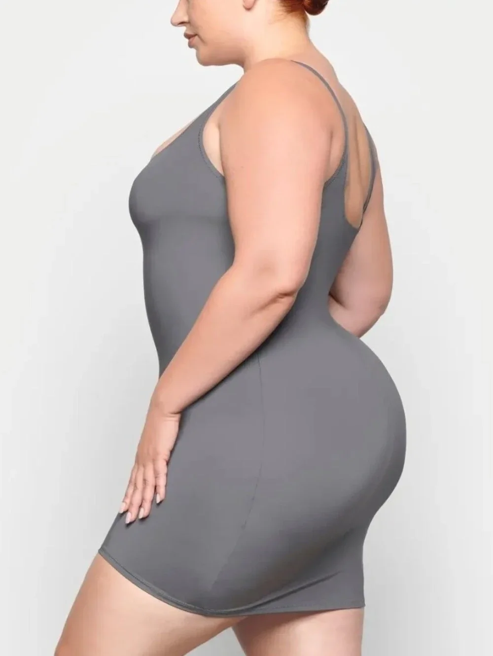 Skims Signature Swim Tank Cover Up Dress SW-DRS-0005 Gunmetal XL